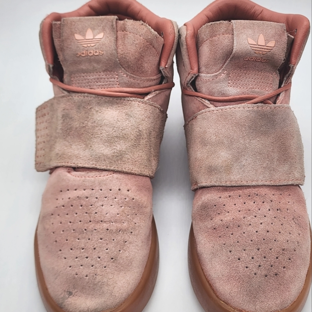 Pink Adidas Tubular Invaders High Tops Size 5 Boy's/Men's 7 Women's - WASHED